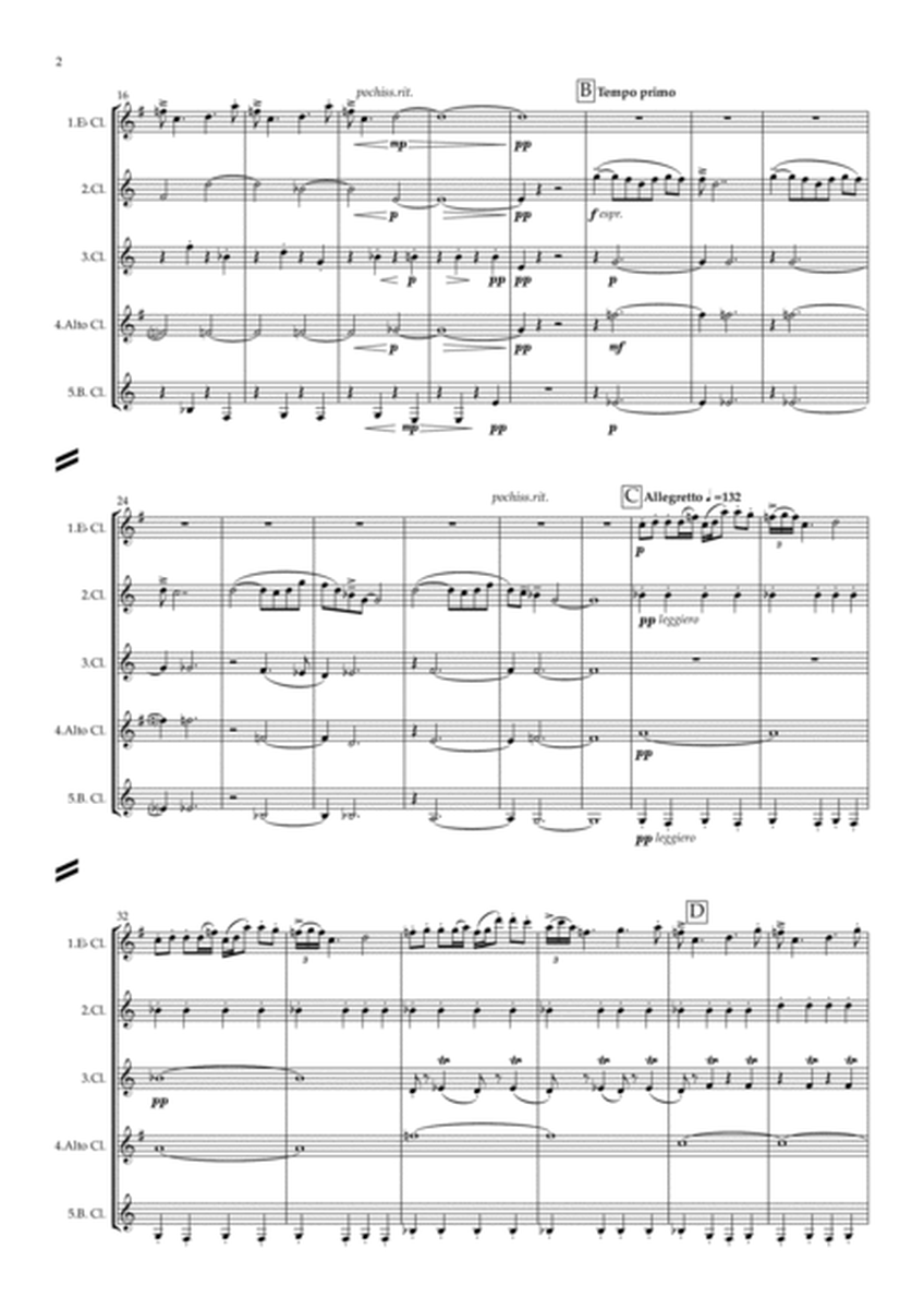 Bartók: 10 Easy Pieces , Sz.39 5.Evening in Transylvania - clarinet quintet image number null