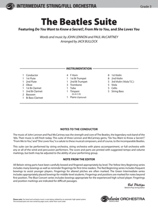 Book cover for The Beatles Suite: Score