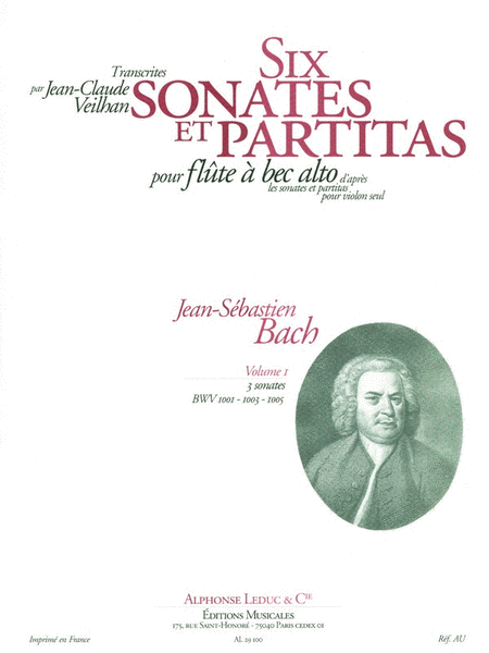 Violin Sonatas & Partitas Arr. For Treble Recorder Solo - Volume 1