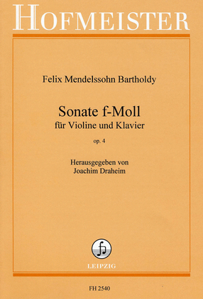 Book cover for Sonate f-Moll, op. 4