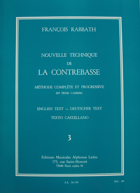 Nouvelle Technique de la Contrebasse - Volume 3