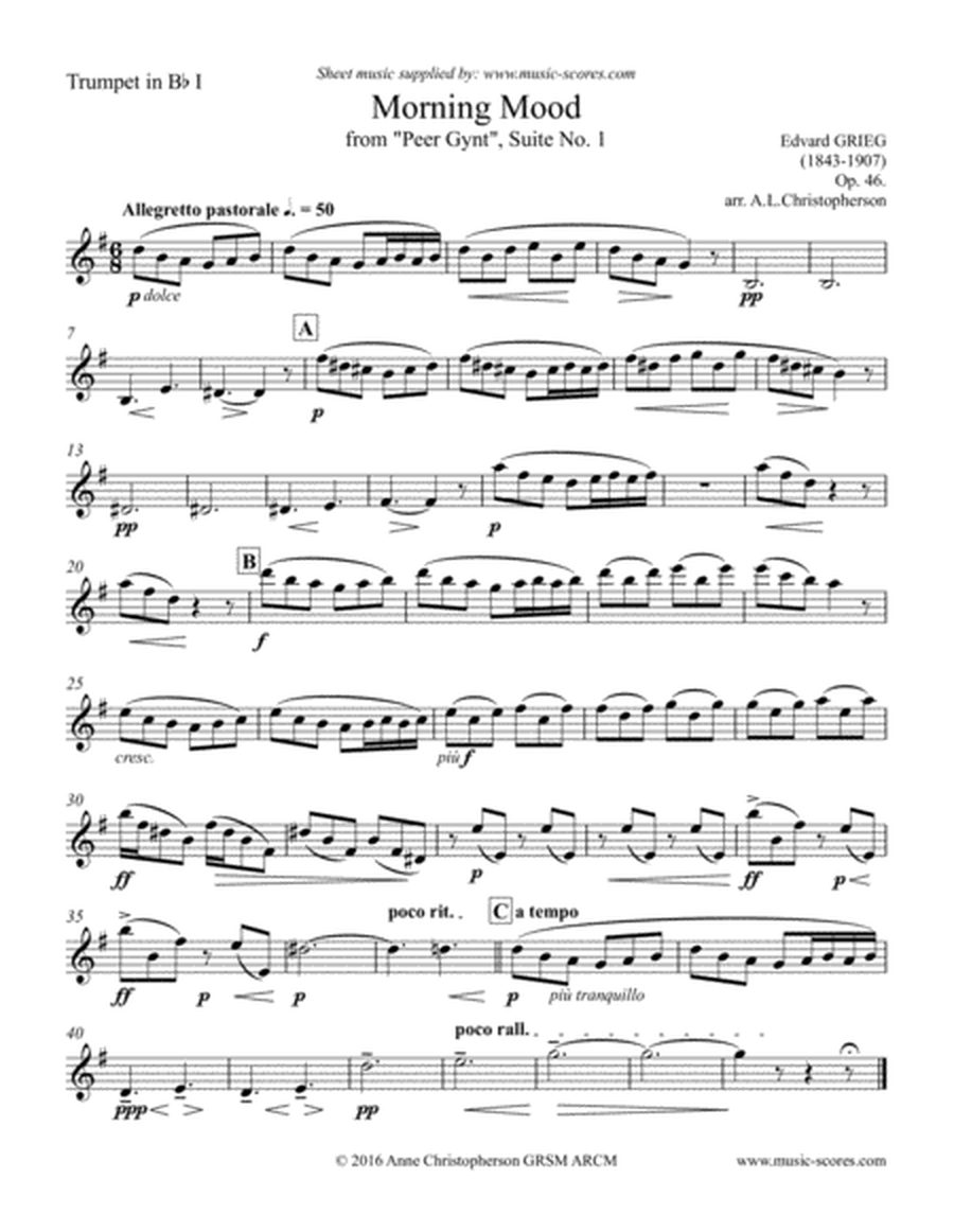 Morning Mood: Op.46, No.1: Trumpet Quartet image number null