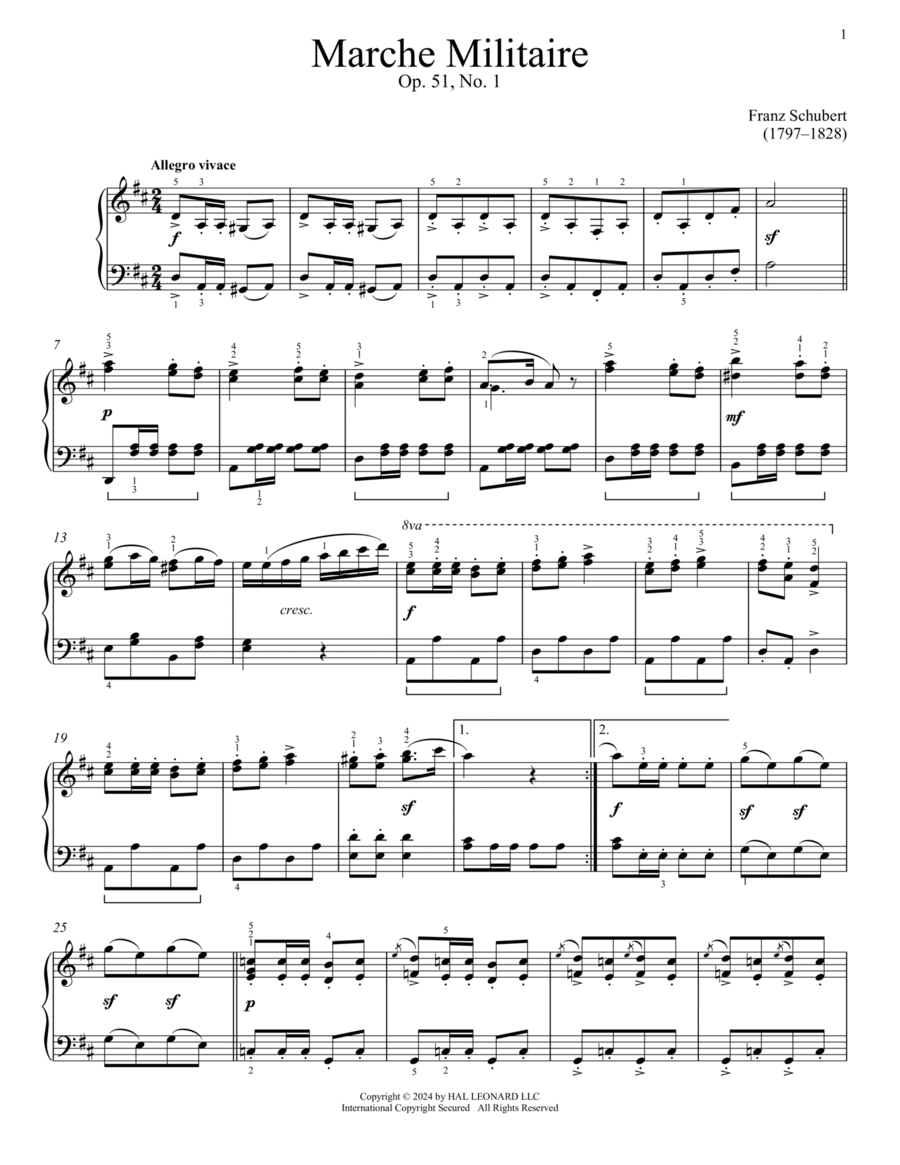 Marche Militaire, Op. 51, No. 1