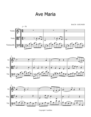 Book cover for AVE MARIA - BACH/GOUNOD ( string trio - violin viola and cello )