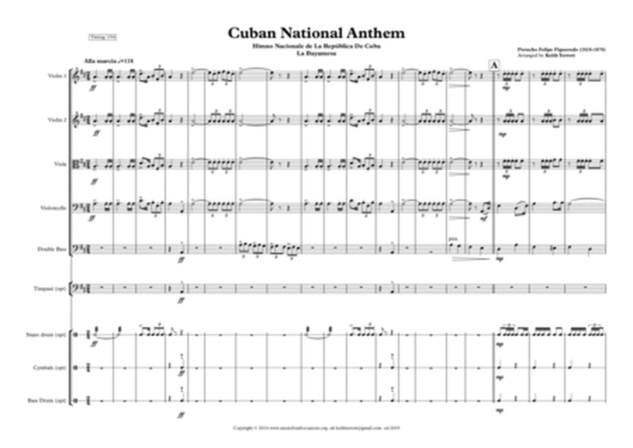 Cuban National Anthem for String Orchestra & opt. Percussion MFAO World National Anthem Series image number null