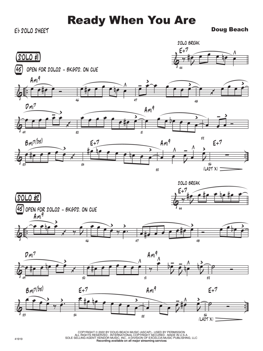 Ready When You Are - Eb Solo Sheet