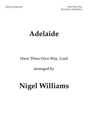 Book cover for Adelaide, for Clarinet and Bassoon Duet