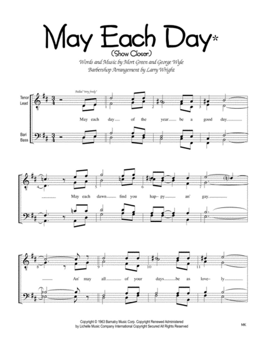 May Each Day* (men)