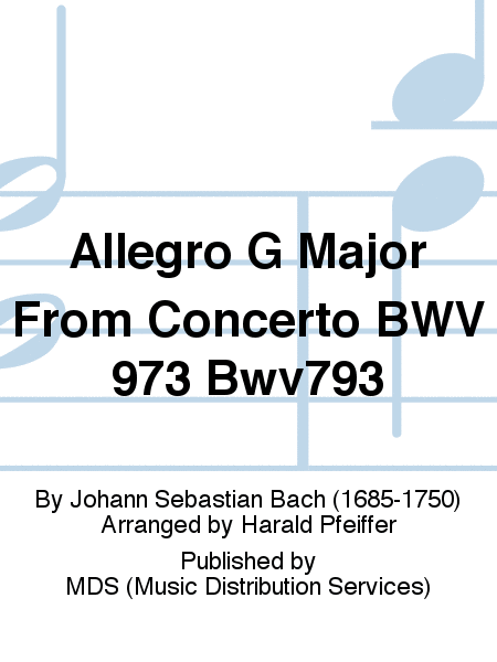 Allegro G major from Concerto BWV 973 BWV793