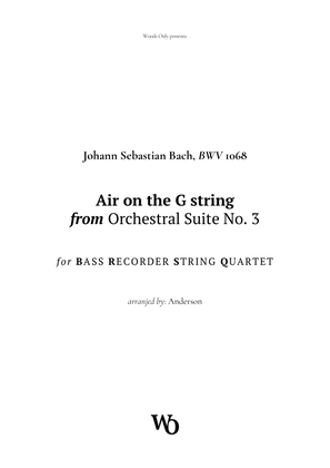 Book cover for Air on the G String by Bach for Bass Recorder and Strings