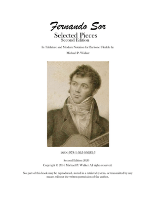 Book cover for Fernando Sor: Selected Pieces in Tablature and Modern Notation for Baritone Ukulele