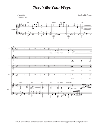 Book cover for Teach Me Your Ways (Vocal Quartet - (SATB)