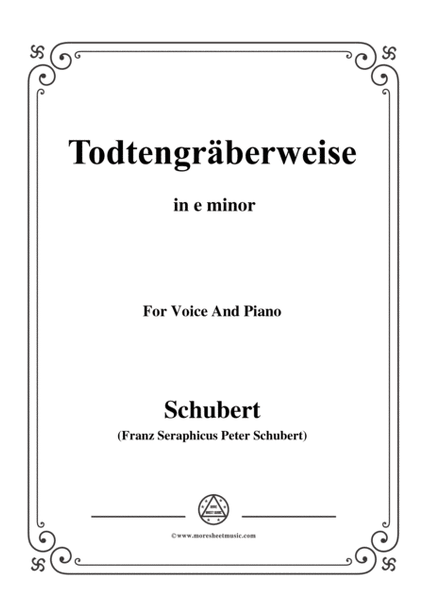 Schubert-Todtengräberweise(Gravedigger's Song),D.869,in e minor,for Voice&Piano image number null