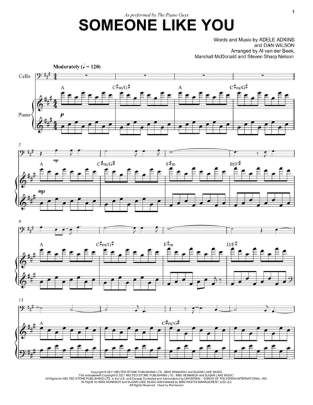Someone Like You by The Piano Guys - Piano - Digital Sheet Music | Sheet  Music Plus