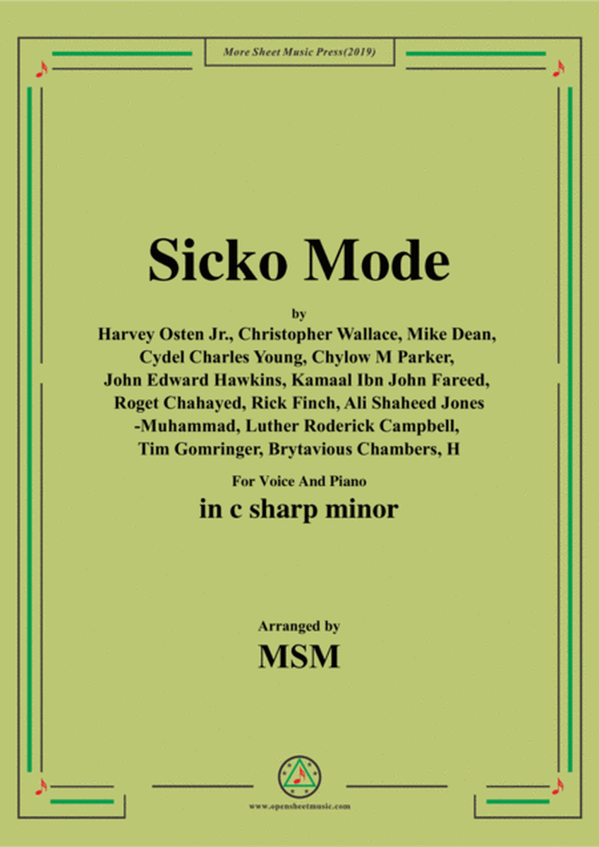 Sicko Mode,in c sharp minor,for Voice And Piano