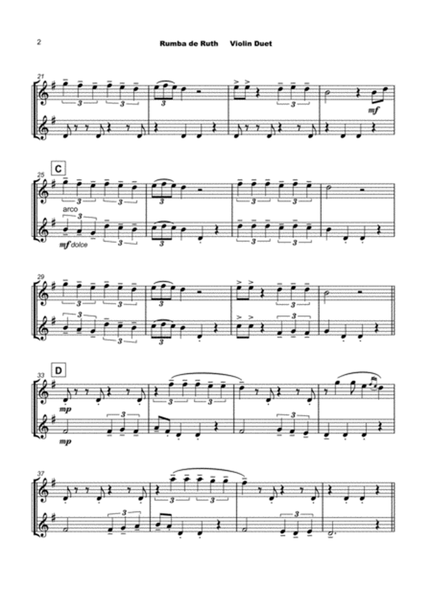 Rumba de Ruth, for Violin Duet