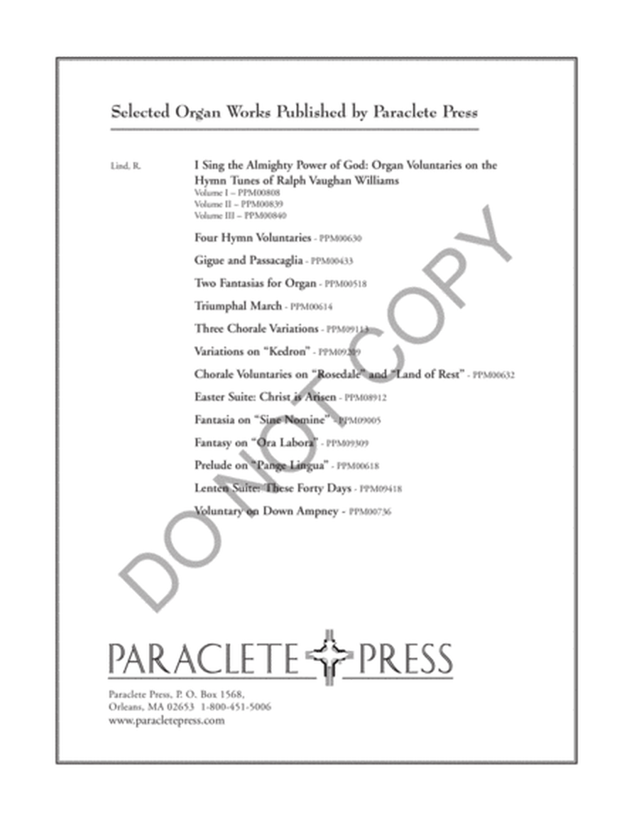 I Sing the Almighty Power of God: Organ Voluntaries on the Hymn Tunes of Ralph Vaughan Williams Volume III image number null
