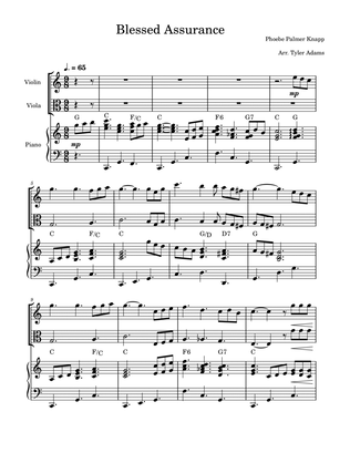 Blessed Assurance (Violin and Viola Duet with Piano)
