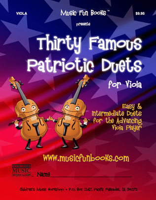 Book cover for Thirty Famous Patriotic Duets for Viola