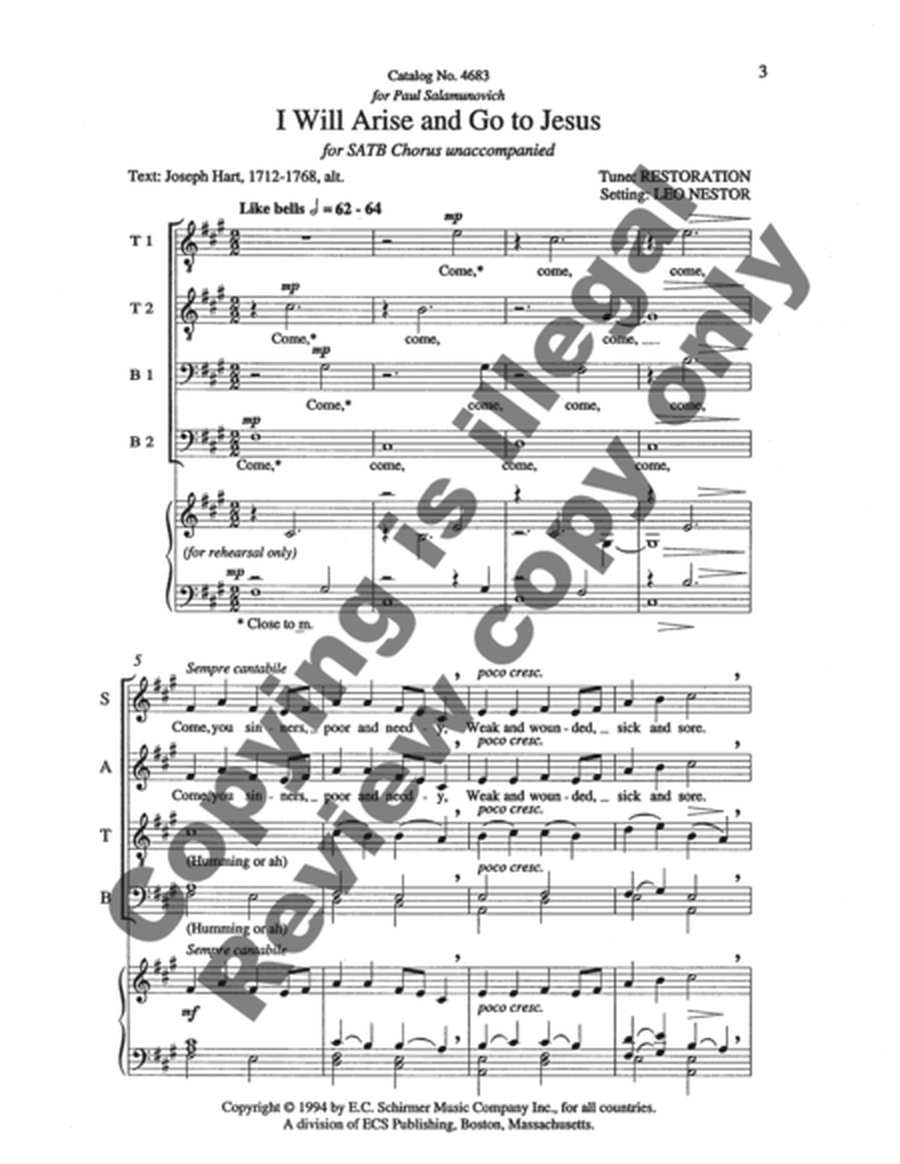 Three American Hymn-Tune Settings: 3. I Will Arise and go to Jesus