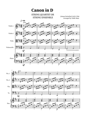 Canon in D - String Quartet and Piano