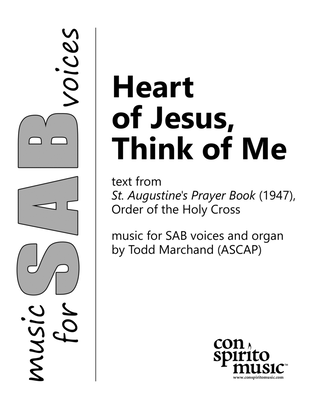 Book cover for Heart of Jesus, Think of Me - SAB voices, organ