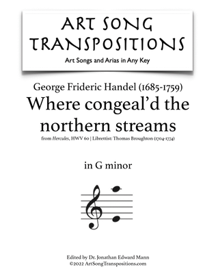 Book cover for HANDEL: Where congeal’d the northern streams (transposed to G minor and F-sharp minor)