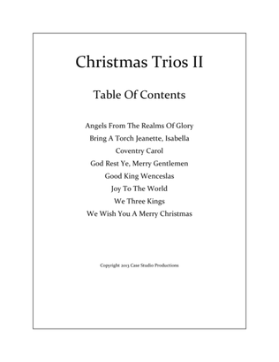 Christmas Trios II - violin, viola, cello