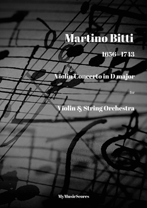 Book cover for Bitti Violin Concerto in D major for Violin and String Orchestra