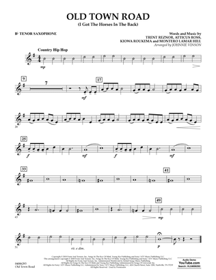 Book cover for Old Town Road (arr. Johnnie Vinson) - Bb Tenor Saxophone