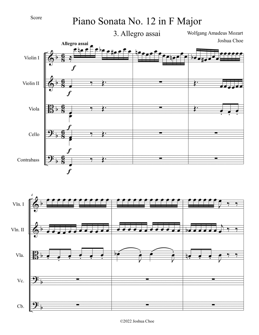 Piano Sonata No. 12 in F Major, Movement 3