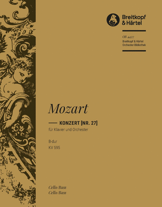 Book cover for Piano Concerto [No. 27] in Bb major K. 595