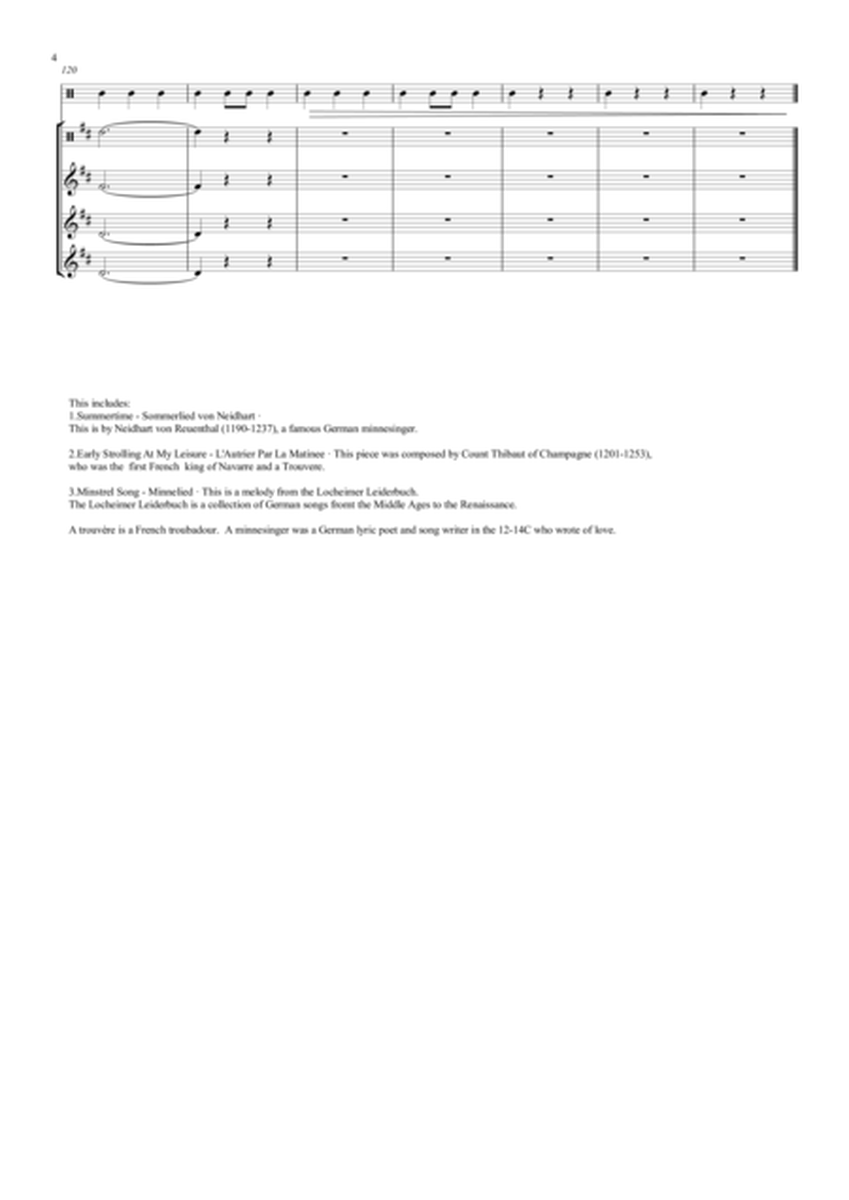 Trouvères and Minnesingers Clarinet Quartet - Digital Sheet Music