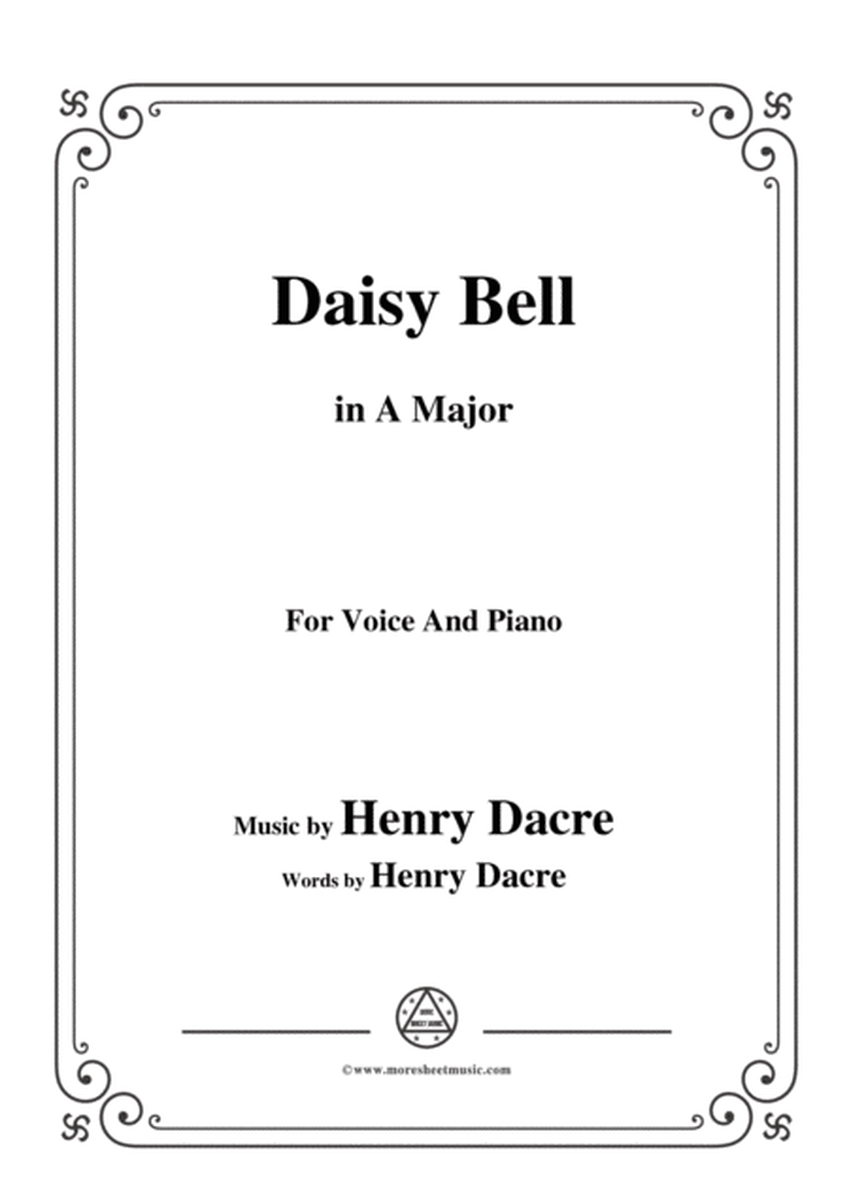 Henry Dacre-Daisy Bell,in A Major,for Voice and Piano image number null