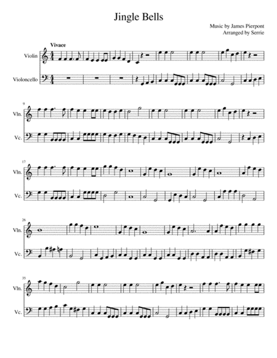 Jingle Bells - Score for Violin and Cello image number null