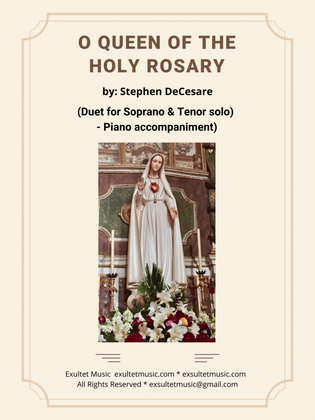 Book cover for O Queen Of The Holy Rosary (Duet for Soprano and Tenor solo - Piano accompaniment)