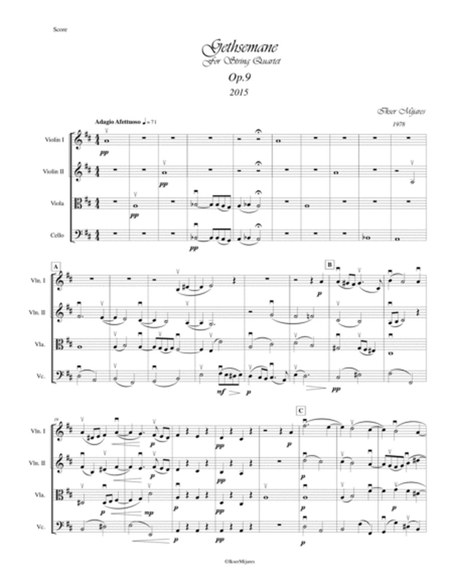 Gethsemane Op.9 For String Quartet image number null
