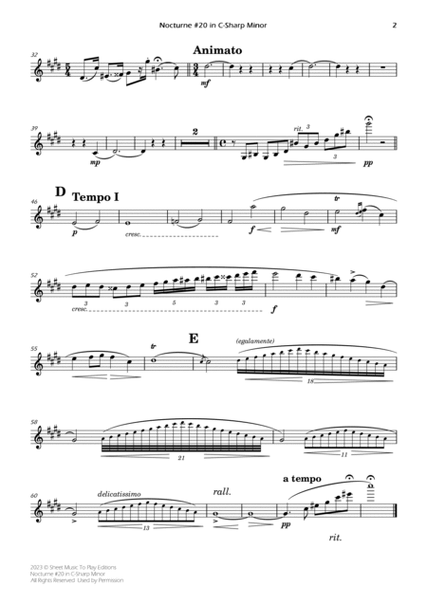 Nocturne No.20 in C Sharp minor - Piano Quintet (Individual Parts) image number null