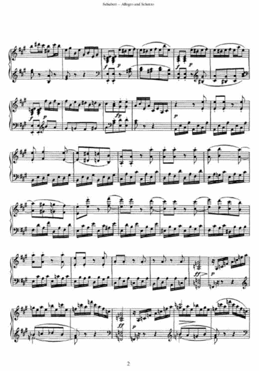 Schubert - Alegro, F # Minor, and Scherzo, D Major D. 570