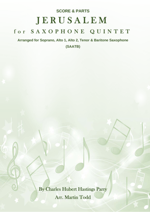 Book cover for Jerusalem for Saxophone Quintet (SAATB)