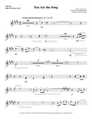 Book cover for You Are the Song - Alto Sax 1-2 (sub. Horn 1-2)