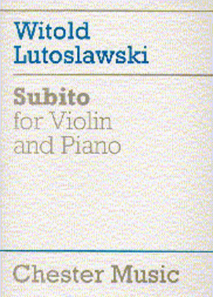 Book cover for Subito for Violin and Piano