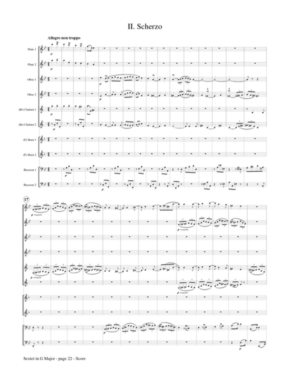 Sextet in G Major, Op. 36 for Double Wind Quintet