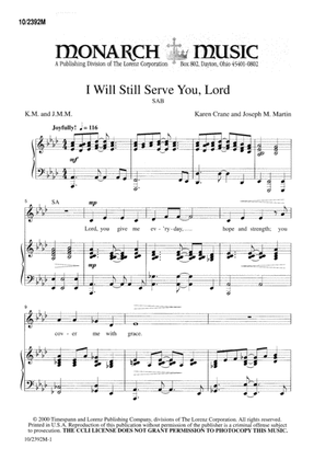 Book cover for I Will Still Serve You, Lord