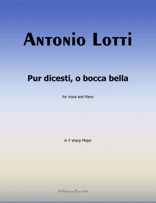 Book cover for Pur dicesti,o bocca bella, by Antonio Lotti, in F sharp Major