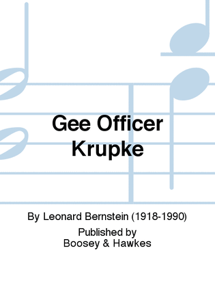 Book cover for Gee Officer Krupke