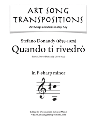 Book cover for DONAUDY: Quando ti rivedrò (transposed to F-sharp minor)