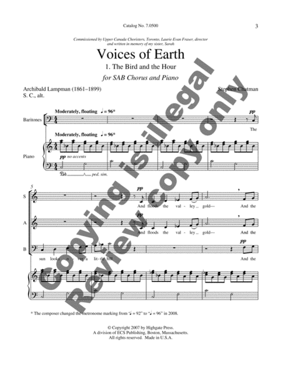 Voices of Earth: 1. The Bird and the Hour image number null