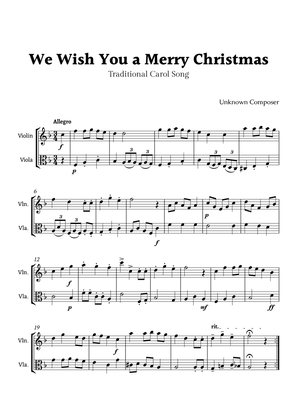 Book cover for We Wish you a Merry Christmas for Violin and Viola Duet