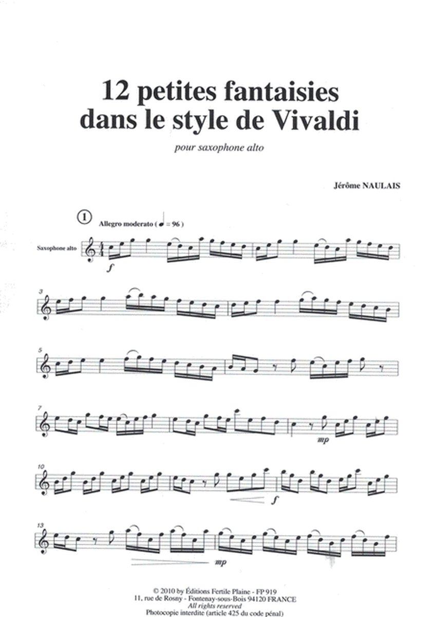 12 Petites Fantaisies Dans Le Style De Vivaldi